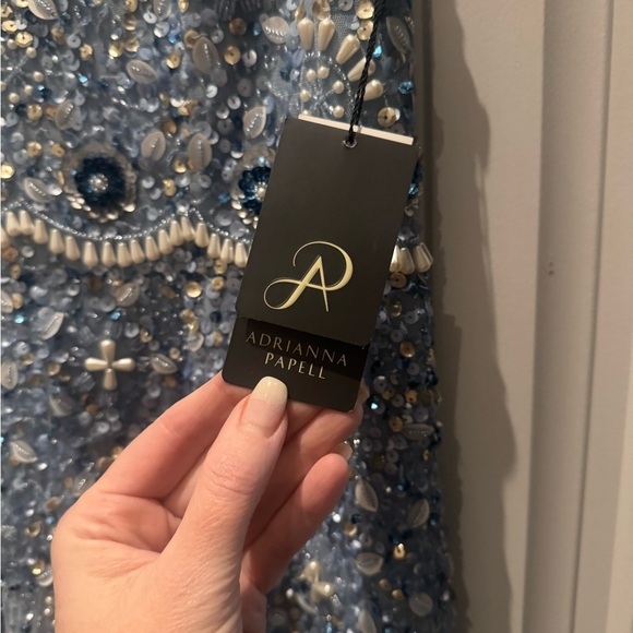 Elegant Blue Evening Gown. Adrianna Papell Women's Beaded Dress. NWT - Picture 7 of 11